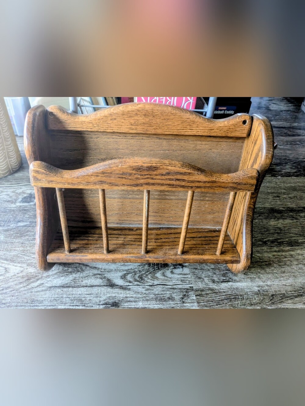 Rare Vintage Solid Wood Wall Rack Heavy-duty, beautifully crafted solid wood